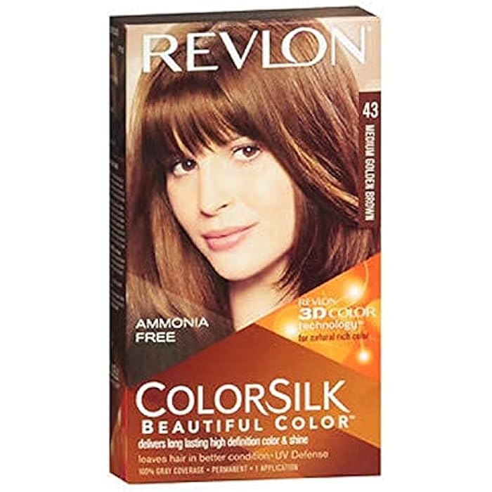 Revlon ColorSilk Hair Color [43] Medium Golden Brown 1 ea (Pack of 2) - Image 1